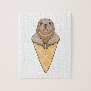 Seal with Ice cream cone Legpuzzel