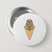 Seal with Ice cream cone Ronde Button 7,6 Cm (Voorkant /achterkant)
