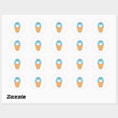 Seal with Ice cream cone Ronde Sticker (Vel)