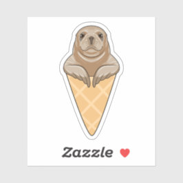 Seal with Ice cream cone Sticker