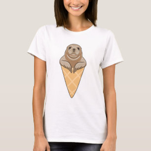Seal with Ice cream cone T-shirt