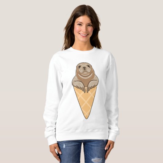 Seal with Ice cream cone Trui (Voorkant volledig)