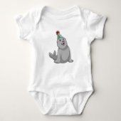 Seal with Party hat Party Romper (Voorkant)