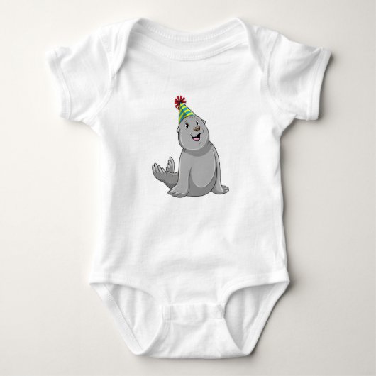 Seal with Party hat Party Romper (Voorkant)