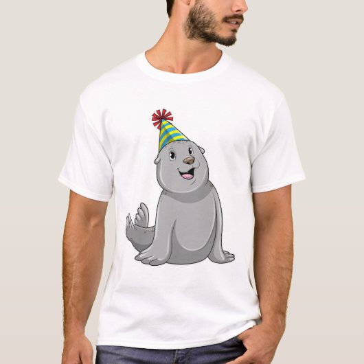 Seal with Party hat Party T-shirt (Voorkant)
