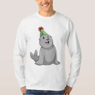 Seal with Party hat Party T-shirt