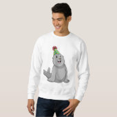 Seal with Party hat Party Trui (Voorkant volledig)