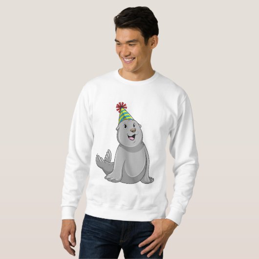 Seal with Party hat Party Trui (Voorkant volledig)
