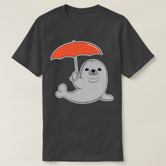 Seal with Umbrella T-shirt (Design voorkant)