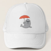 Seal with Umbrella Trucker Pet (Voorkant)