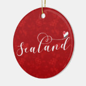 Sealand Flag in Heart, Vorstendom Sealand Keramisch Ornament (Links)