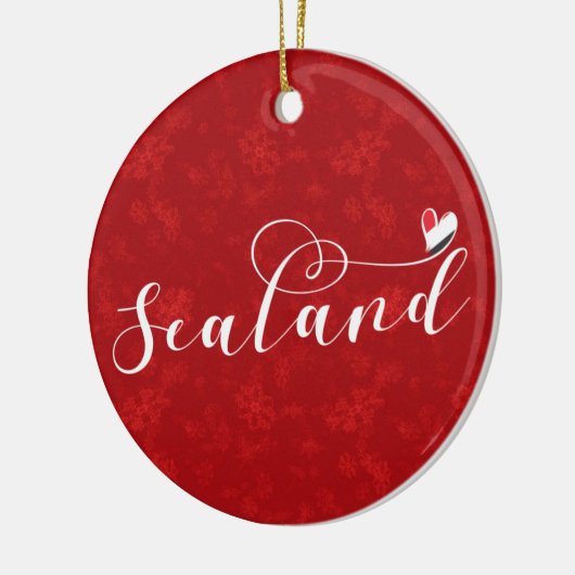 Sealand Flag in Heart, Vorstendom Sealand Keramisch Ornament (Links)