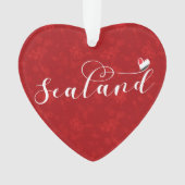 Sealand Flag in Heart, Vorstendom Sealand Ornament (voorkant)