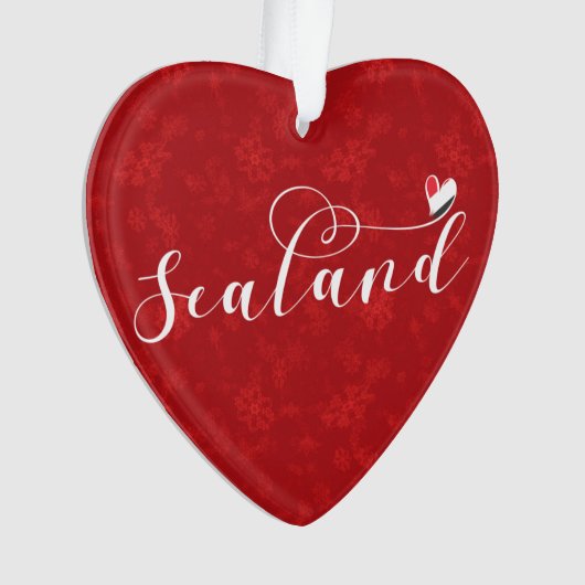 Sealand Flag in Heart, Vorstendom Sealand Ornament (voorkant)