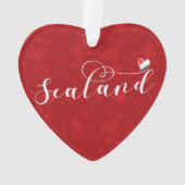 Sealand Flag in Heart, Vorstendom Sealand Ornament (achterkant)