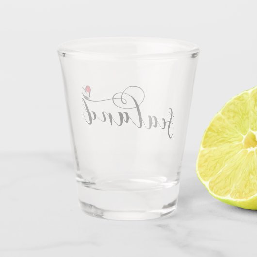 Sealand Flag in Heart, Vorstendom Sealand Shot Glas (Achterkant)