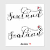 Sealand Flag in Heart, Vorstendom Sealand Sticker (Vel)