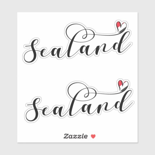 Sealand Flag in Heart, Vorstendom Sealand Sticker (Vel)