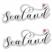 Sealand Flag in Heart, Vorstendom Sealand Sticker (Voorkant)