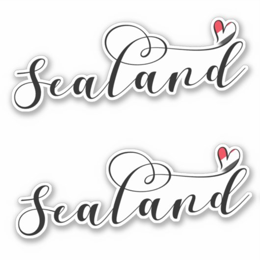 Sealand Flag in Heart, Vorstendom Sealand Sticker (Voorkant)