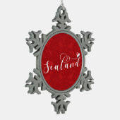 Sealand Flag in Heart, Vorstendom Sealand Tin Sneeuwvlok Ornament (Links)