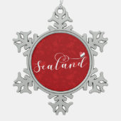 Sealand Flag in Heart, Vorstendom Sealand Tin Sneeuwvlok Ornament (Voorkant)
