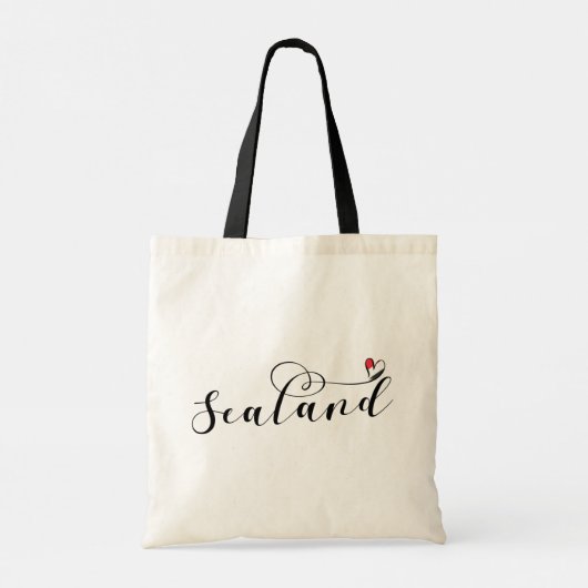 Sealand Flag in Heart, Vorstendom Sealand Tote Bag (Achterkant)