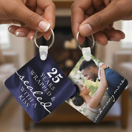 Sealed with a Kiss Blue 25th Birthday Anniversary Sleutelhanger