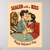 Sealed with a Kiss Retro 50s Jukebox  Poster (Voorkant)