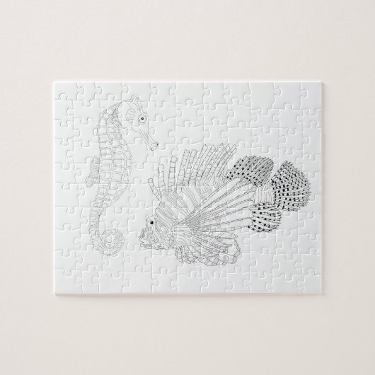 Sealife adult Coloring Puzzle Legpuzzel (Horizontaal)