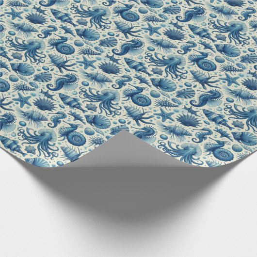  Sealife Animals Pattern Cadeaupapier (Hoek)