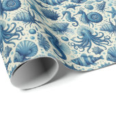  Sealife Animals Pattern Cadeaupapier (Rol Hoek)