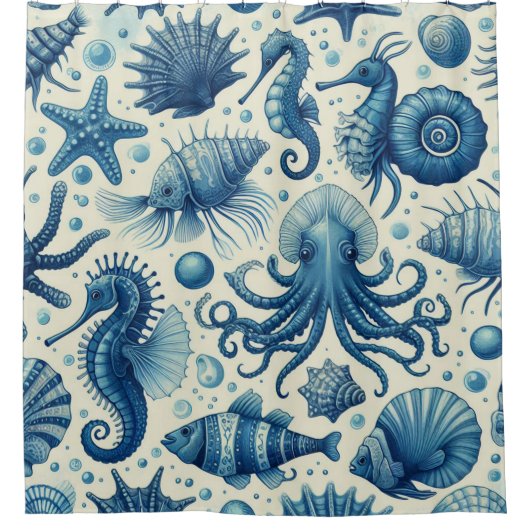 Sealife Animals Pattern Douchegordijn (Voorkant)