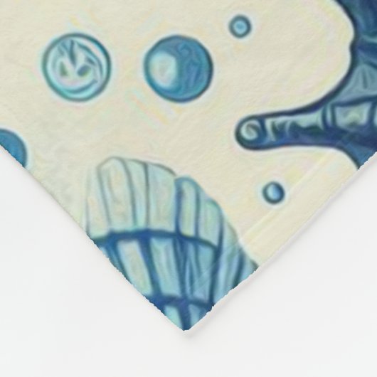  Sealife Animals Pattern Fleece Deken (Hoek)