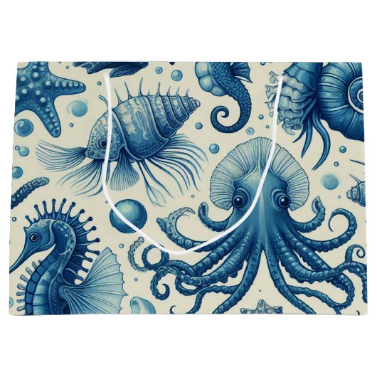 Sealife Animals Pattern Groot Cadeauzakje (Voorkant)