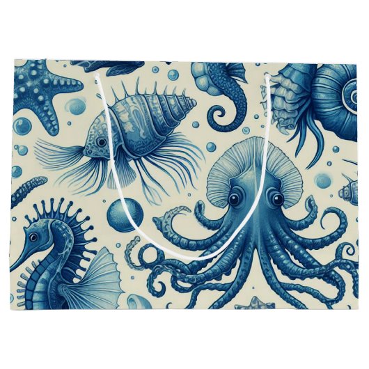 Sealife Animals Pattern Groot Cadeauzakje (Achterkant)