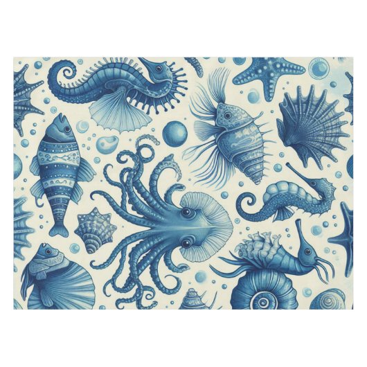 Sealife Animals Pattern Tafelkleed (Voorkant (Horizontaal))