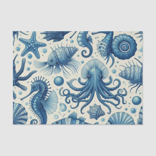  Sealife Animals Pattern Tissuepapier (Voorkant)