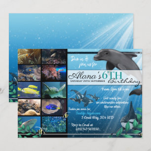 Sealife Aquarium Birthday Party Invitations Kaart