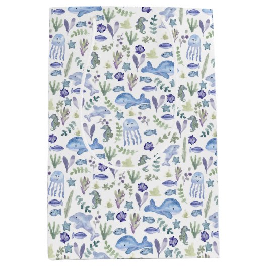 Sealife Modern Waterverf Medium Cadeauzakje (Voorkant)