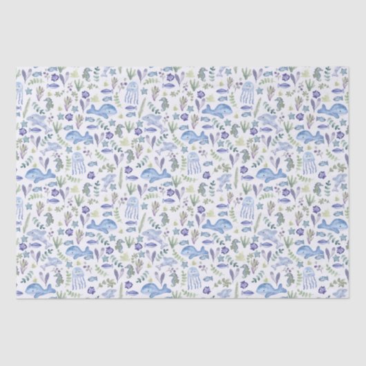 Sealife Modern Waterverf Tissuepapier (Voorkant)