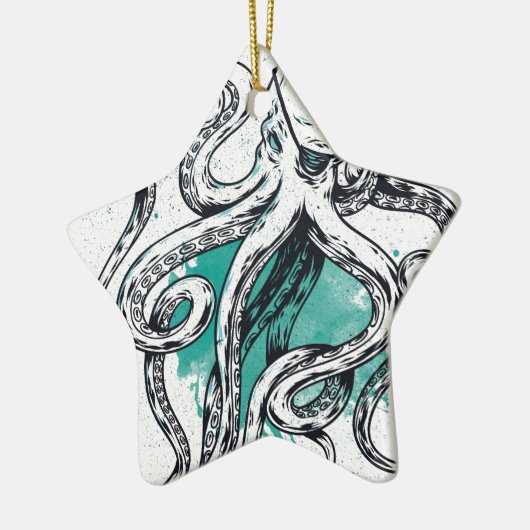 Sealife Octopus Keramisch Ornament (Links)