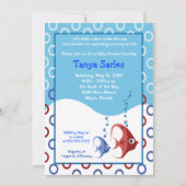 Sealife RED FISH BLUE FISH 5x7 Baby shower Kaart (Voorkant)