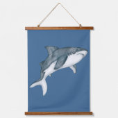 SeaLife Whale Dolphin Shark Nursery Art Waterverf Hangend Wandkleed (Voorkant)