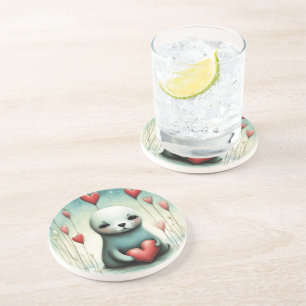 Sealion Liefde 1 Zandsteen Onderzetter