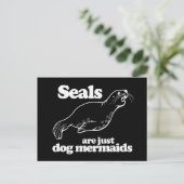 SEALS ZIJN ALLEEN DOG MERMAIDS BRIEFKAART (Staand voorkant)