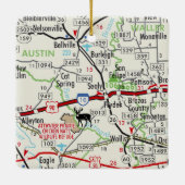 Sealy TX Road Map Keramisch Ornament (Achterkant)
