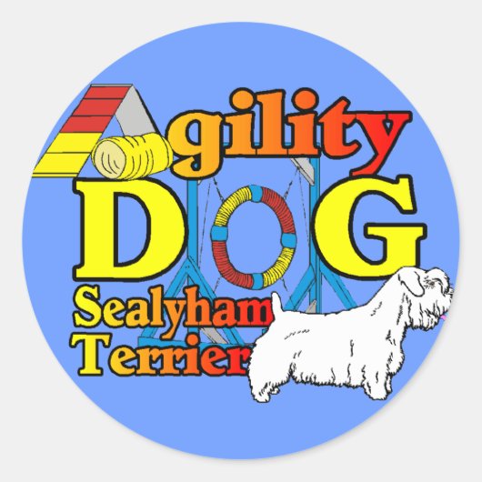 Sealyham_Terrier_Agility Ronde Sticker (Voorkant)