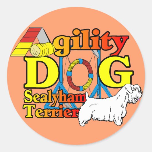 Sealyham_Terrier_Agility Ronde Sticker (Voorkant)