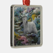 Sealyham Terrier Art Metalen Ornament (Rechts)